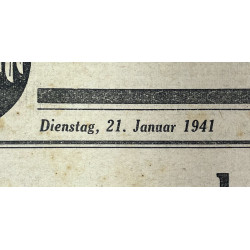 Newspaper, German, West-Front, January 21, 1941