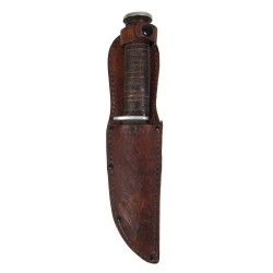 Couteau, WESTERN L71, SEABEE, avec fourreau en cuir, US Navy