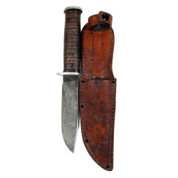 Couteau, WESTERN L71, SEABEE, avec fourreau en cuir, US Navy