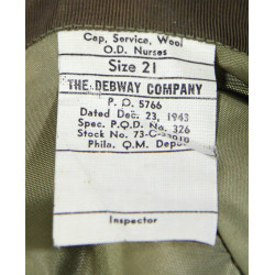 Casquette chocolat officier, US Army Nurse Corps, taille 51, 1943