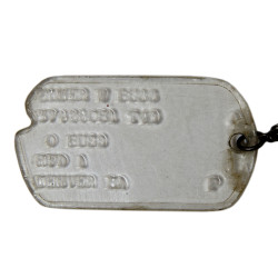 Dog Tags, Plexiglas, Pvt. Elmer Buss, 127th Inf. Regt., 32nd Inf. Div., CBI & PTO