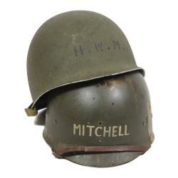 Casque M1, pattes fixes, liner WESTINGHOUSE, modèle de transition, nominatif