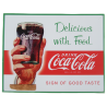 Plaque publicitaire, Coca-Cola, Delicious with food