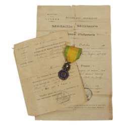 Médaille Militaire, Soldat Henri Motin, 23e Régiment territorial d'infanterie, Mort pour la France, February 27, 1915