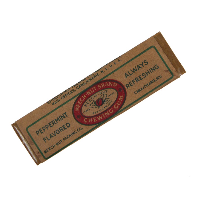 Chewing Gum, Stick, Beech-Nut, Peppermint, K Ration