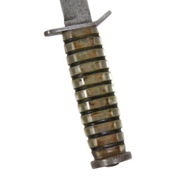 Knife, Trench, USM3, KINFOLKS, INC. on Blade, Plexiglas Grips, with Scabbard, Sgt. Raymond Kurdziel, 8th Air Force, USAAF, ETO