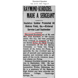 Couteau USM3 KINFOLKS, INC. (lame), poignée plexiglas, avec fourreau en cuir, Sgt. Raymond Kurdziel, 8th Air Force, USAAF, ETO