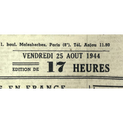 Journal belge, Le Soir, 25 août 1944