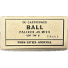 Box, Cartridge, .45 Cal., Colt M1911,  Twin Cities Arsenal