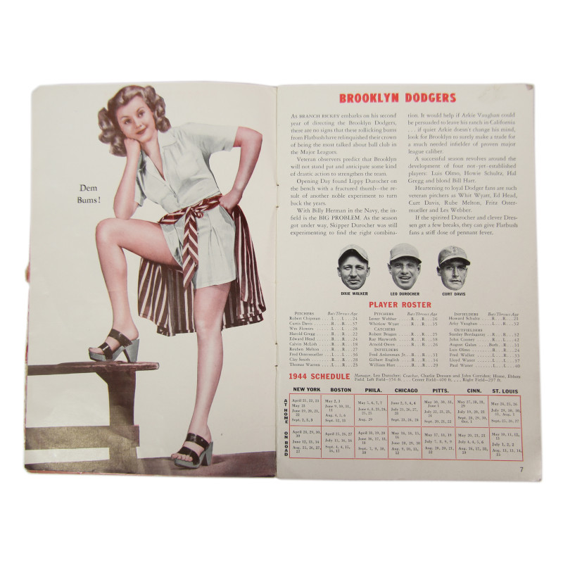 Brochure, Play Ball, 1944 Baseball Guide, National and American League