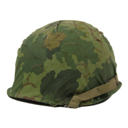 Casque M1, complet, avec couvre-casque Mitchell, Lt. Wroebel, Viêt-Nam, 1965