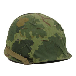 Casque M1, complet, avec couvre-casque Mitchell, Lt. Wroebel, Viêt-Nam, 1965