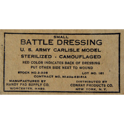 First-Aid, Small Battle Dressing Sterilized, US Navy contract N140S (corpsman)