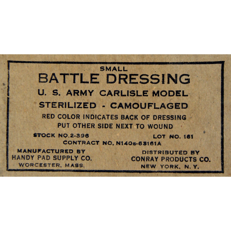 Pansement, Small Battle Dressing Sterilized, US Navy contract N140S (corpsman)