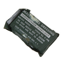 Packet, Small Battle Dressing, Carlisle, Camouflaged, US Navy stock No. 2-396, Corpsman
