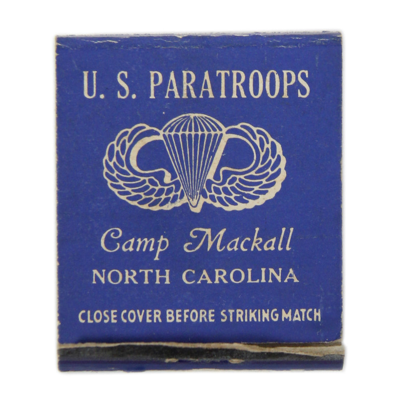 Pochette d'allumettes, Camp Mackall, Airborne