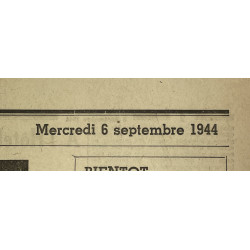Journal belge, La Libre Belgique, 6 septembre 1944