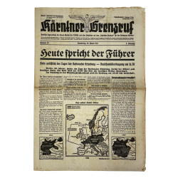 Newspaper, German, Kärntner Grenzruf, January 30, 1941