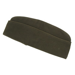 Cap, Garrison, Wool Elastique, OD, Dark, Officer's, Size 7 ⅜, Named