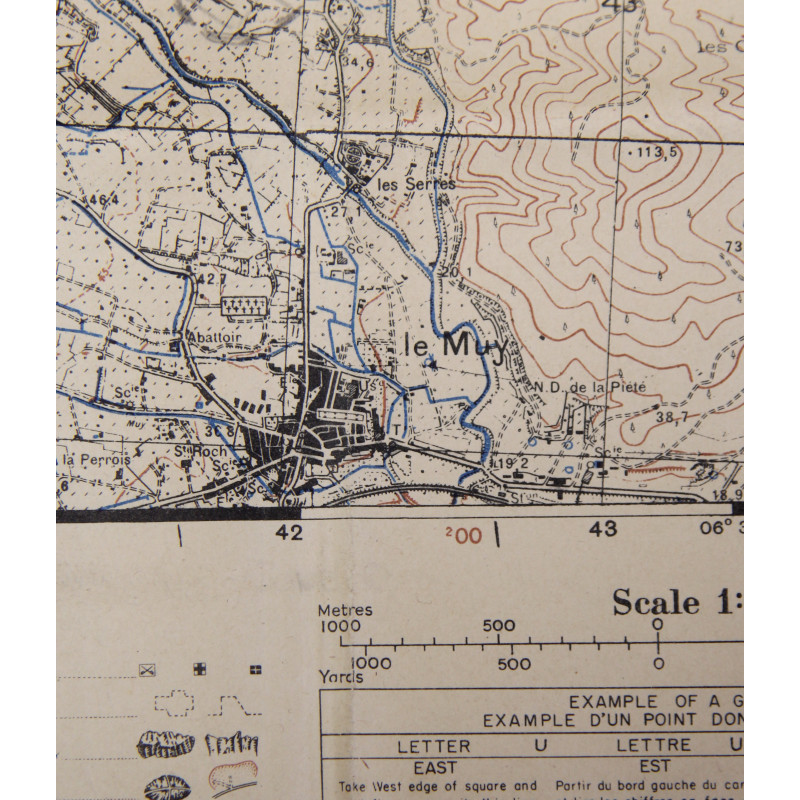 Carte Drop Zone Operation Dragoon, annotée, FATF