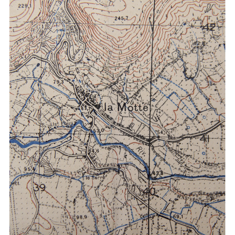 Map, Drop Zone Operation Dragoon, FATF, 1944