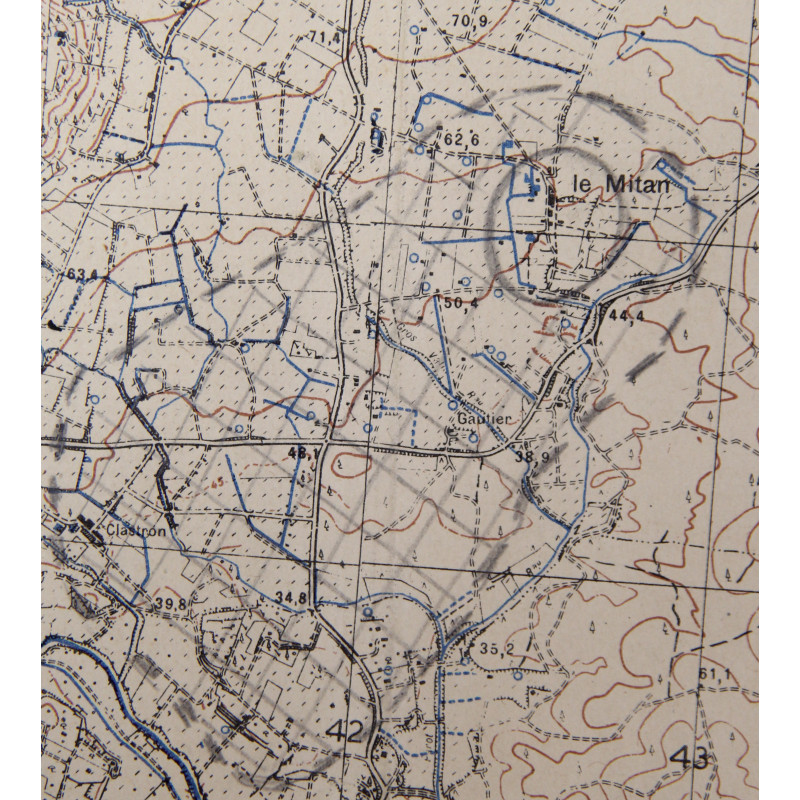 Map, Drop Zone Operation Dragoon, FATF, 1944