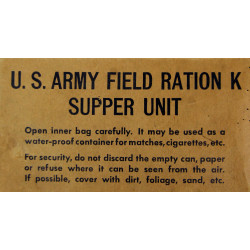 Ration K, Supper Unit, premier type, complète