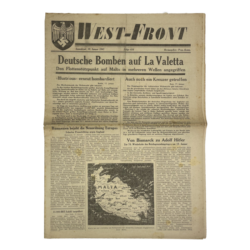 Journal allemand, West-Front, 18 janvier 1941 Journal allemand, West-Front, 18 janvier 1941