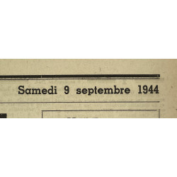 Journal belge, La Libre Belgique, 9 septembre 1944