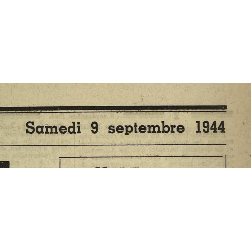 Journal belge, La Libre Belgique, 9 septembre 1944