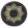Insigne, 8th Service Command, Dos vert, 1943 Insigne, 8th Service Command, Dos vert, 1943
