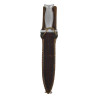 Knife, Aluminium Hilt, with Leather Scabbard, Handcrafted, Named