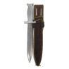 Knife, Aluminium Hilt, with Leather Scabbard, Handcrafted, Named