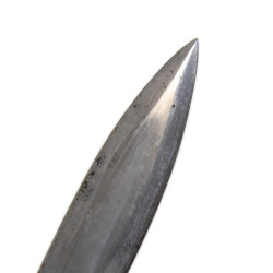 Knife, Aluminium Hilt, with Leather Scabbard, Handcrafted, Named