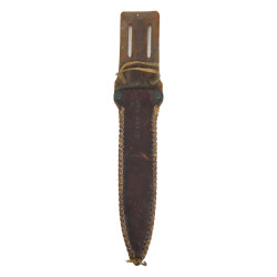 Knife, Aluminium Hilt, with Leather Scabbard, Handcrafted, Named