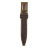 Knife, Aluminium Hilt, with Leather Scabbard, Handcrafted, Named