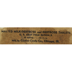 Packet, Malted Milk-Dextrose and Dextrose Tablets, Field Ration K