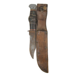 Knife, Utility, MK 1, PAL RH-35, US Navy, Taped, with Leather Scabbard, BOYT -43-, U.S.N.