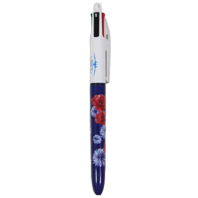 Stylo à bille, 4 couleurs, Bic, Coquelicot Bleuet