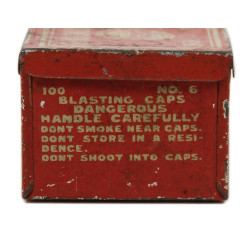 Tin, 100 Blasting Caps, No. 6, ATLAS POWDER CO., Demolition