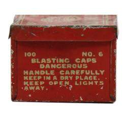 Tin, 100 Blasting Caps, No. 6, ATLAS POWDER CO., Demolition
