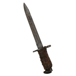 Knife, Fighting, Bayonet, M1, UTICA CUTLERY, Modified, with Leather Scabbard, Theater-Made