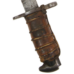 Knife, Fighting, Bayonet, M1, UTICA CUTLERY, Modified, with Leather Scabbard, Theater-Made