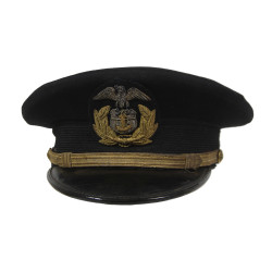 Cap, Officer, US Merchant Marine, Blue, BANCROFT, Size 7, Cmdr. Chester Palega, Atlantic Ocean