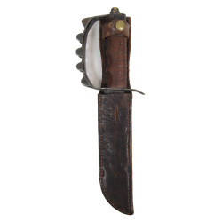 Couteau de tranchée M1917, lame MK 2, avec fourreau en cuir, MK 2