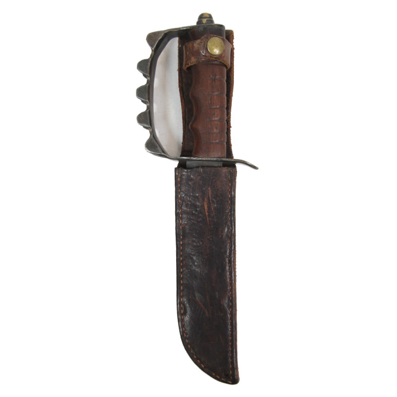 Couteau de tranchée M1917, lame MK 2, avec fourreau en cuir, MK 2