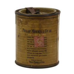 Tin, Cigarette, PHILIP MORRIS, Cylindrical, Empty