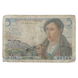 Banknote, 10 French Francs, 1945
