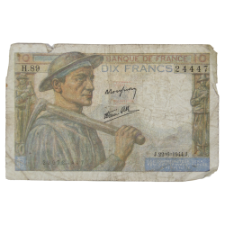 Banknote, 10 French Francs, 1944