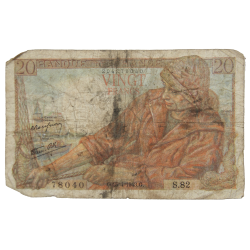Banknote, 20 French Francs, 1943